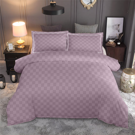 Customizable 300 TC Mozziac Checks Bedsheet - Pink