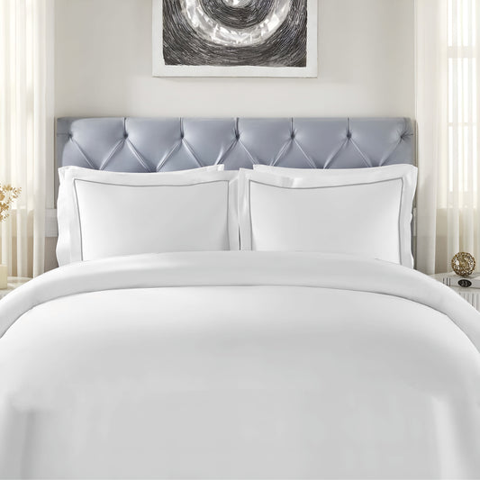 Customizable 250 TC Dyed Sateen Elegance Bedsheet - White