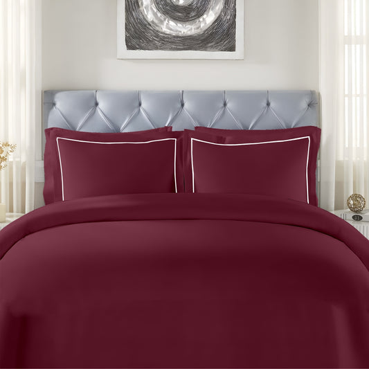 Customizable 250 TC Dyed Sateen Elegance Fitted Bedsheet - Maroon