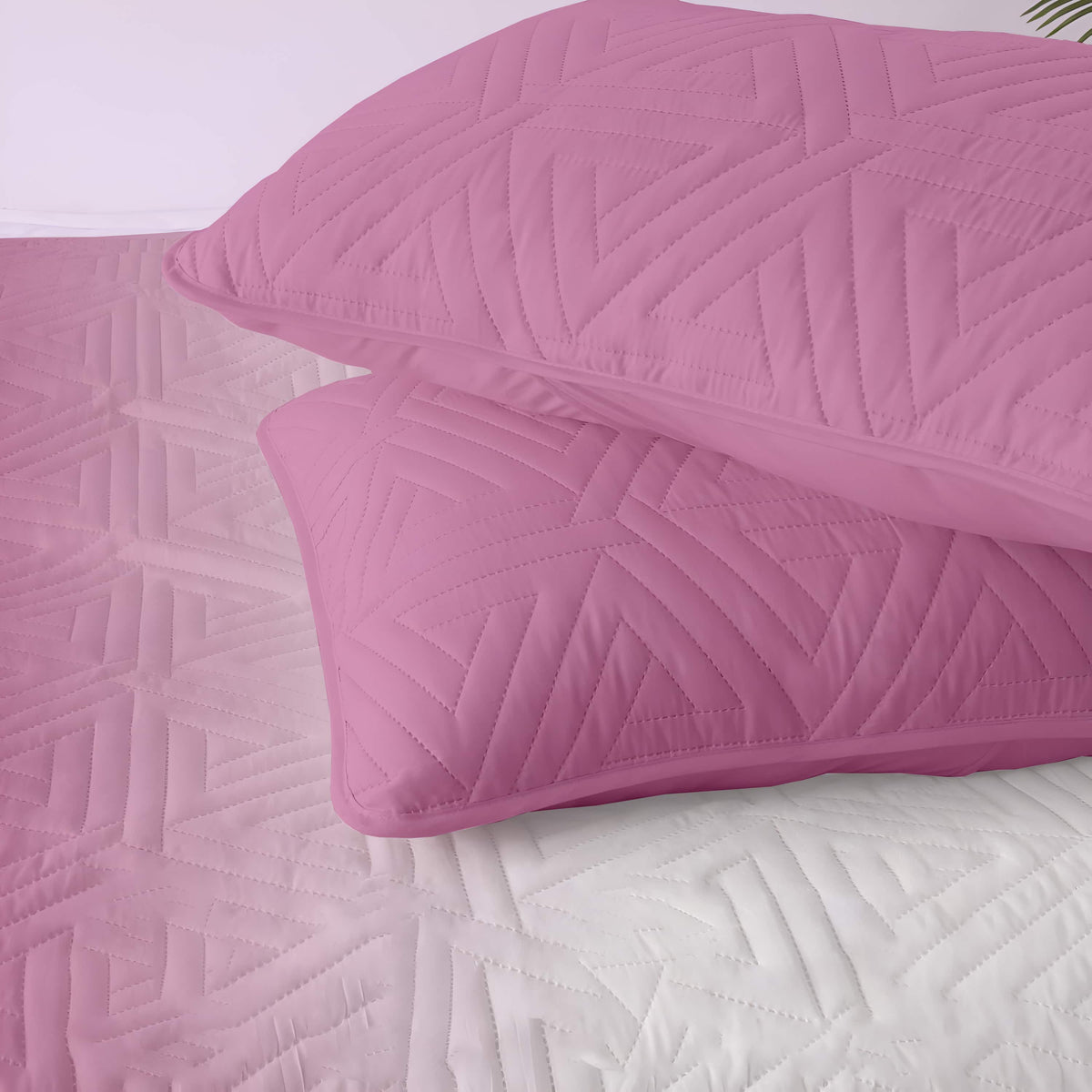 Reversible Shaded Bed Covers for Double Bed - Pink
