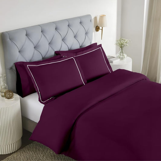 Elegance 250 TC King Bedsheet - Wine