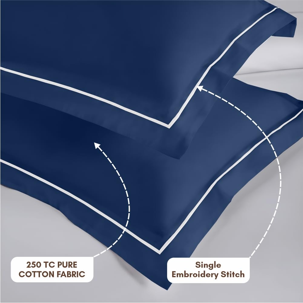 Elegance 250 TC King Bedsheet - Mediterranean Blue