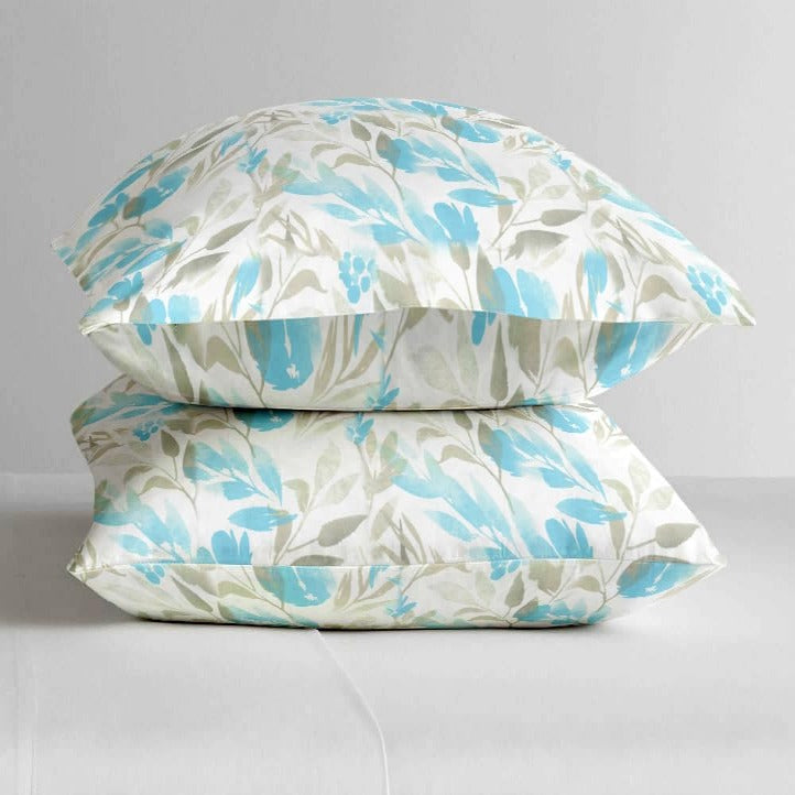 Satin Glory 200 TC Pure Cotton Double Bedsheet - Blue
