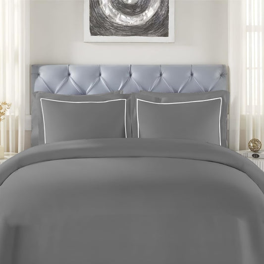Elegance 250 TC King Bedsheet - Dark Grey