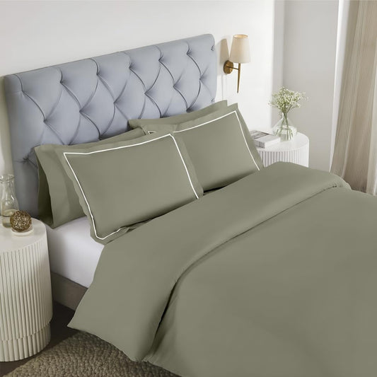 Elegance 250 TC King Bedsheet - Sage Green