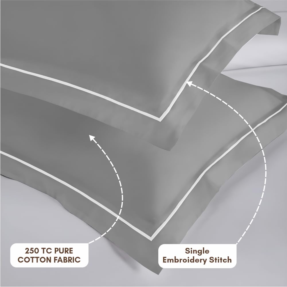 Elegance 250 TC King Bedsheet - Silver