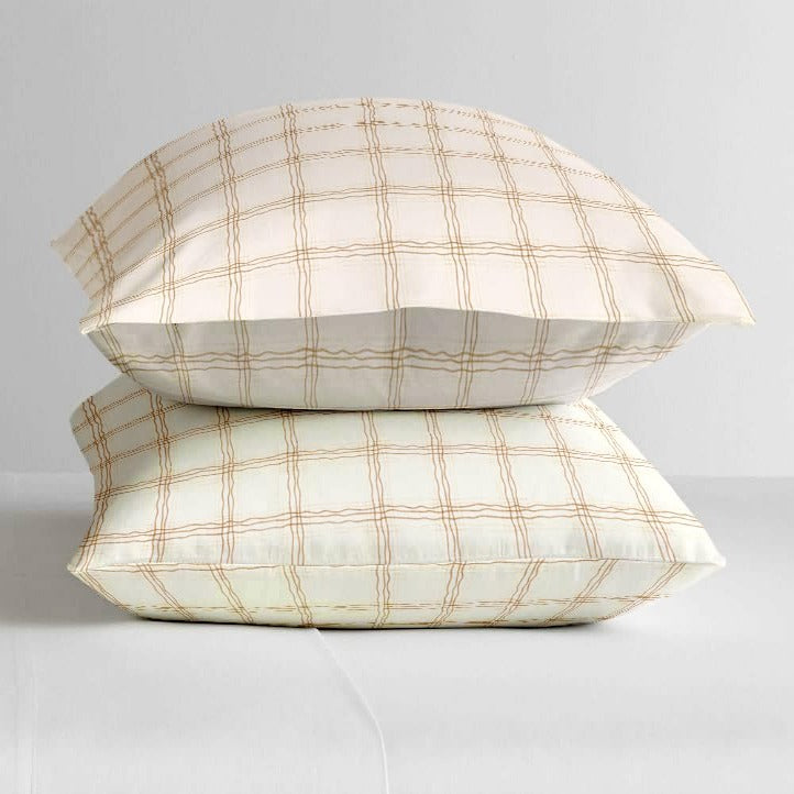 Cream blossom glace cotton bedsheet folded view