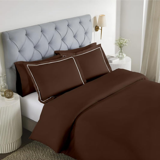 Elegance 250 TC King Bedsheet - Coffee