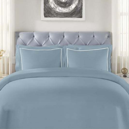 Elegance 250 TC King Bedsheet - Slate Blue