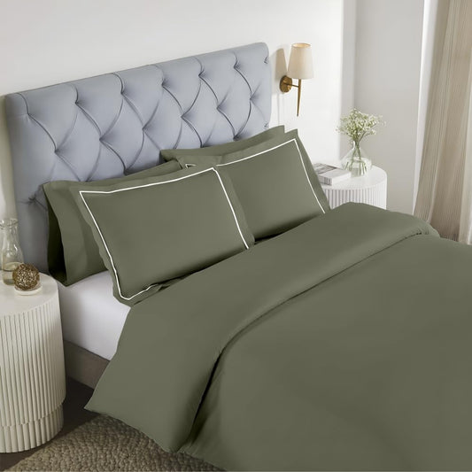 Elegance 250 TC King Bedsheet - Olive Green