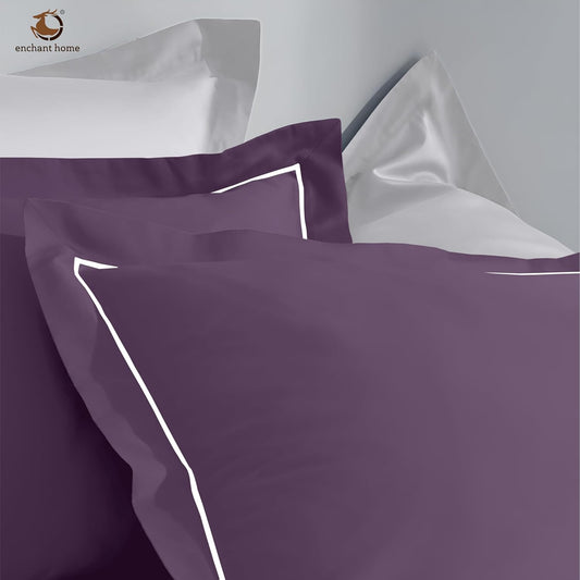 Pure Cotton 300 TC Solid Pillow Cover Set - Plum