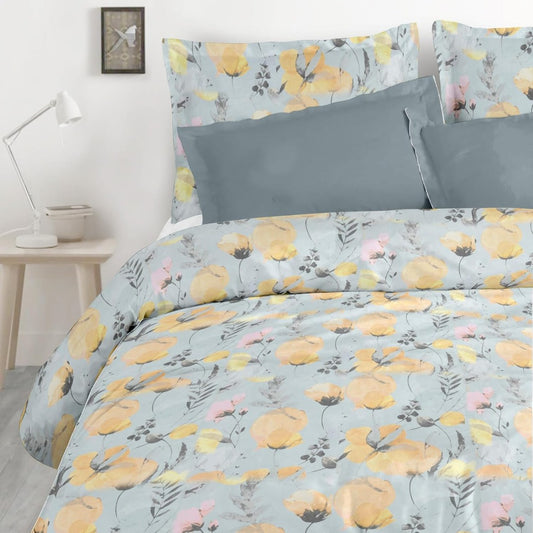 Satin Glory 200 TC Pure Cotton Double Bedsheet - Aqua