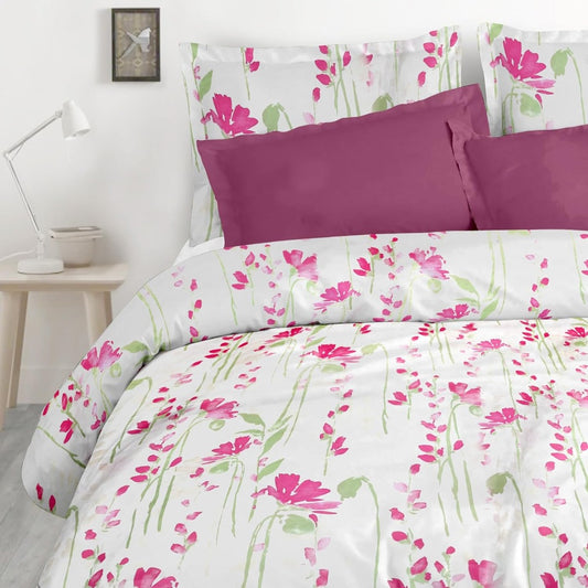 Satin Glory Pure Cotton Double Bedsheet - Pastel Pink