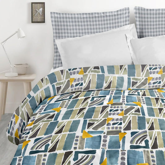 Blossom Glace Cotton Printed Double Bedsheet - Multicolor