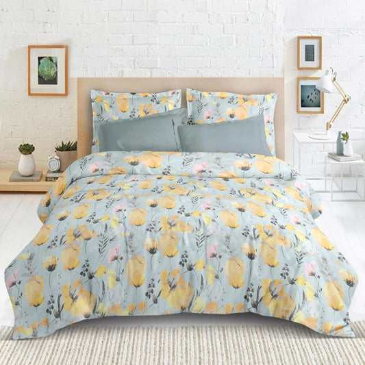 Satin Glory 200 TC Pure Cotton Double Bedsheet - Aqua