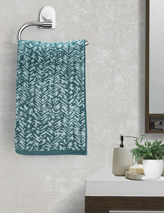 Pure Cotton Jacquard Hand Towels - Green