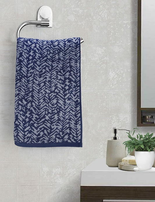Pure Cotton Jacquard Hand Towels - Blue
