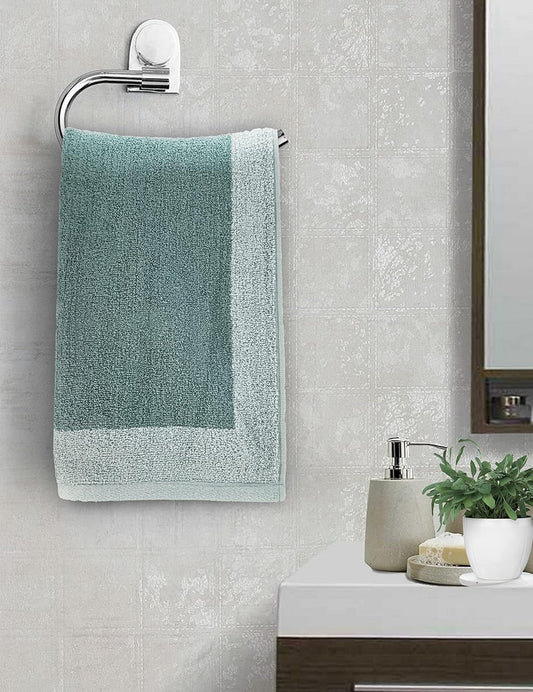 Pure Cotton Jacquard Hand Towels - Green square