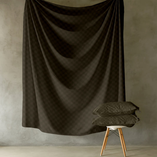 Customizable 300 TC Mozziac Checks Bedsheet - Taupe