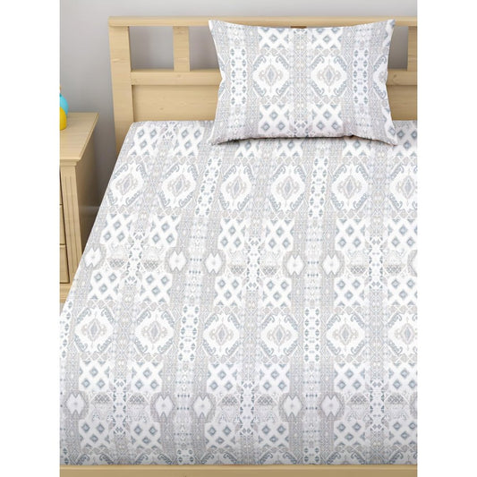 Satin Glory 200 TC Pure Cotton Single Bedsheet - Blue