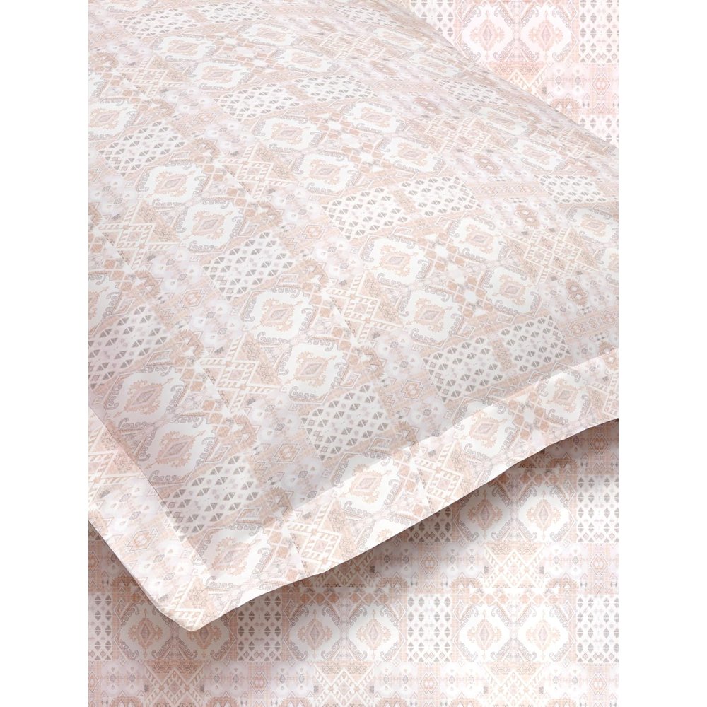 Satin Glory 200 TC Pure Cotton Single Bedsheet - Orange Geometrical