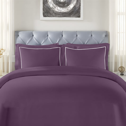 Customizable 250 TC Dyed Sateen Elegance Fitted Bedsheet - Lavender