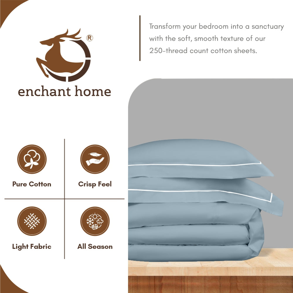 Customizable 250 TC Dyed Sateen Elegance Fitted Bedsheet - Slate Blue