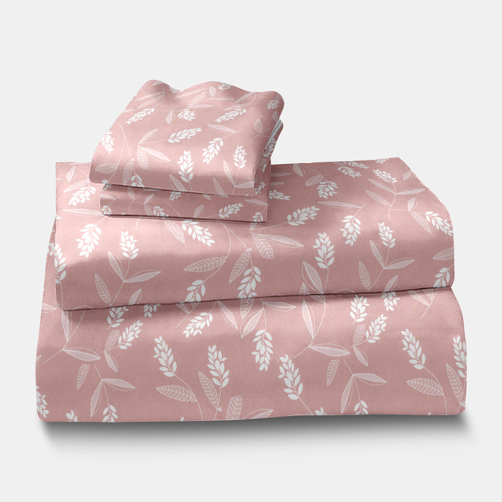 Satin Glory 200 TC Pure Cotton Double Bedsheet - Peach