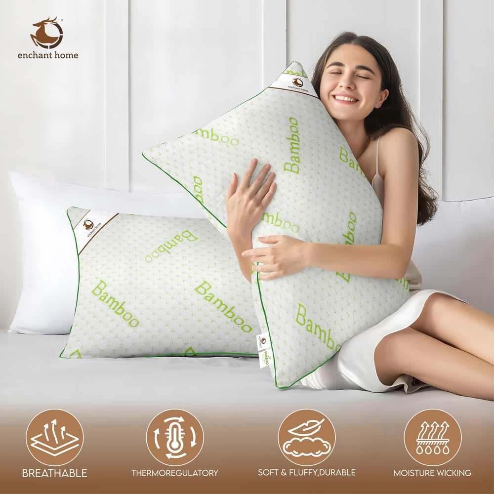 Standard Size Bamboo Pillow (Pack of 1) - White