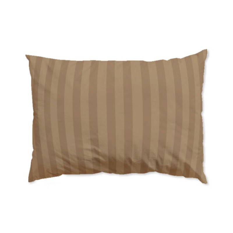 Satin Striped Single Bedsheet - Khaki