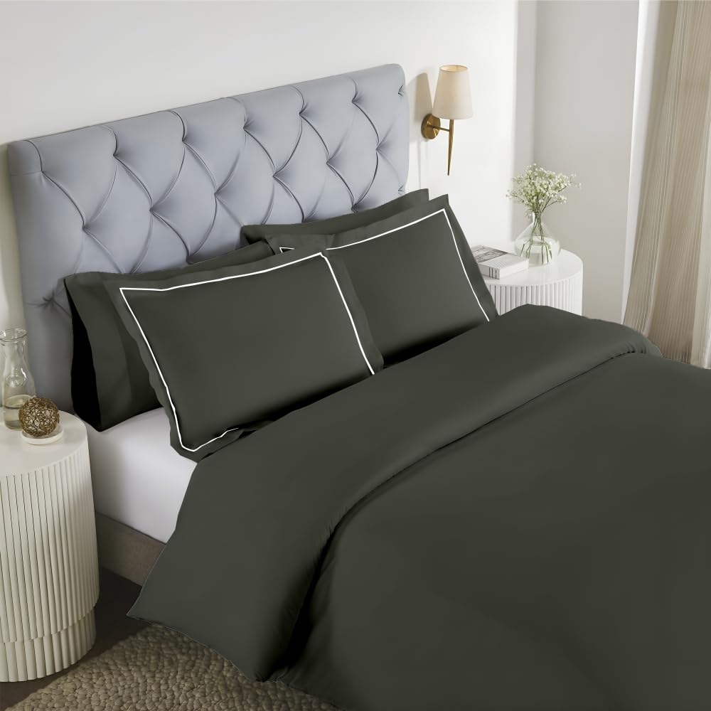Elegance 250 TC King Bedsheet - Dark Green