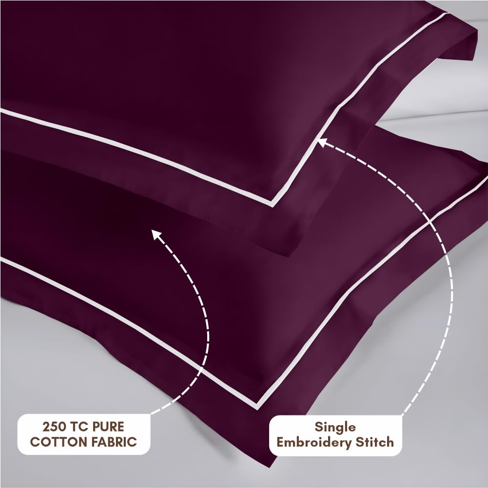 Elegance 250 TC King Bedsheet - Wine