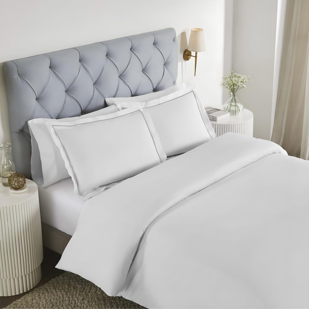 Elegance 250 TC pure cotton king size bedsheet in white