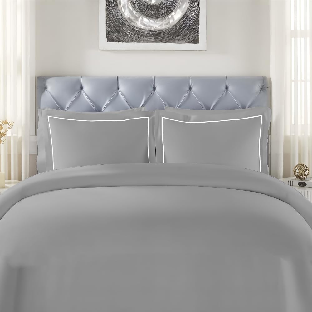 Elegance 250 TC King Bedsheet - Silver