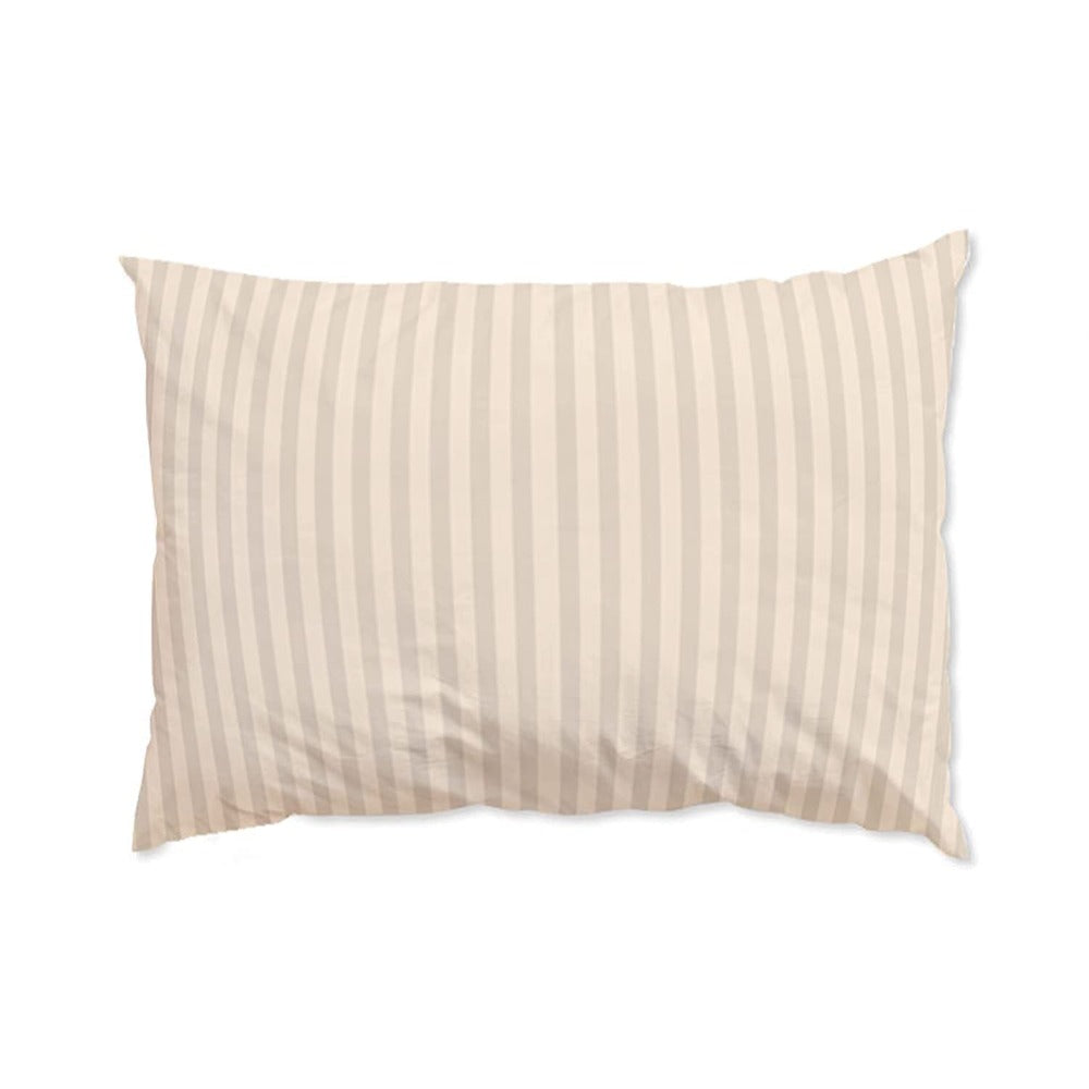 Cream satin stripe cotton bedsheet fabric close-up