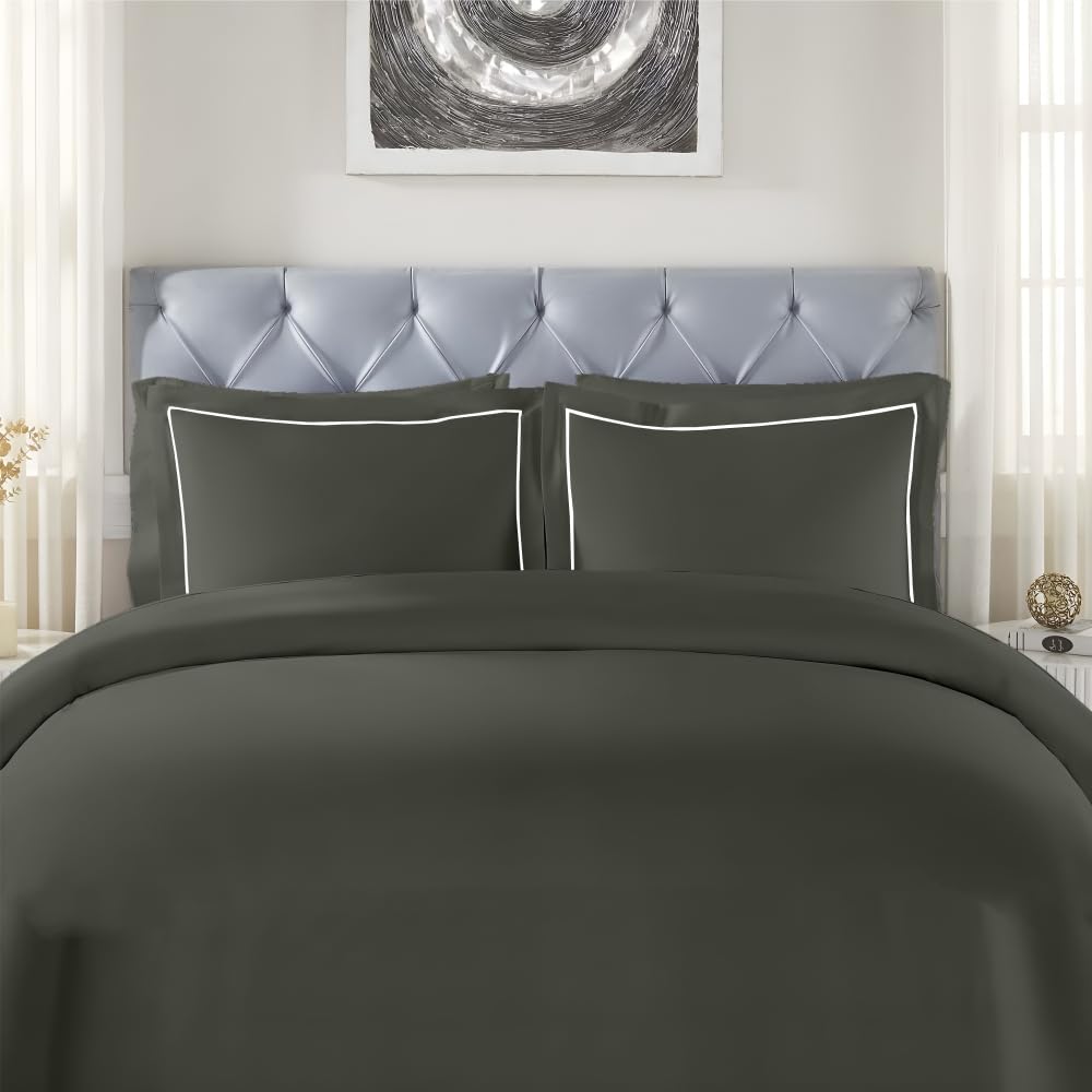 Elegance 250 TC King Bedsheet - Dark Green