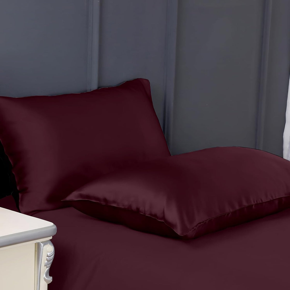 300 TC art silk satin pillow cover set in velvet