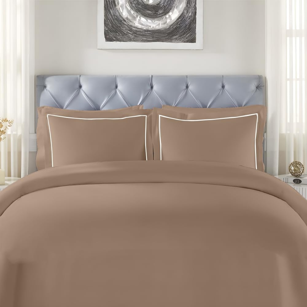 Customizable Pure Cotton Dyed Elysian Satin Stripes Bedsheet- Pearl