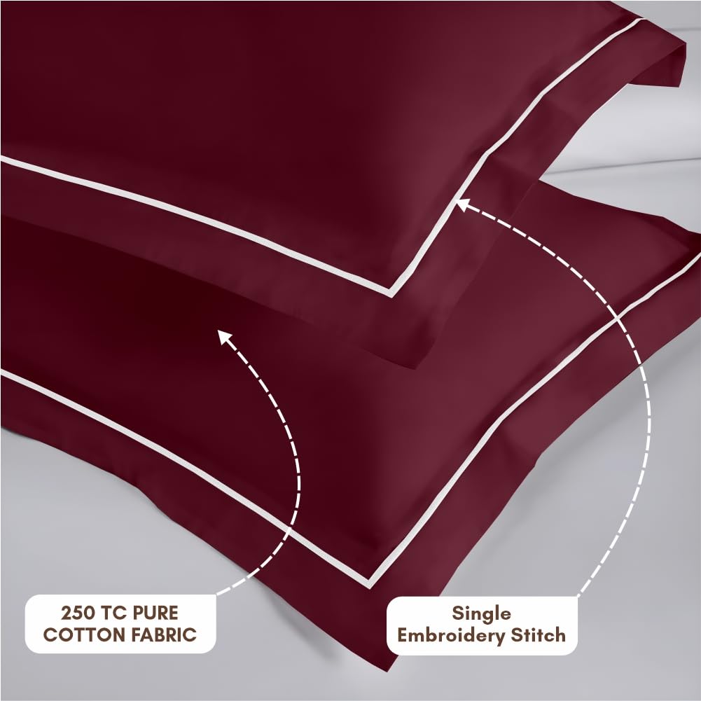 Elegance 250 TC King Bedsheet - Maroon