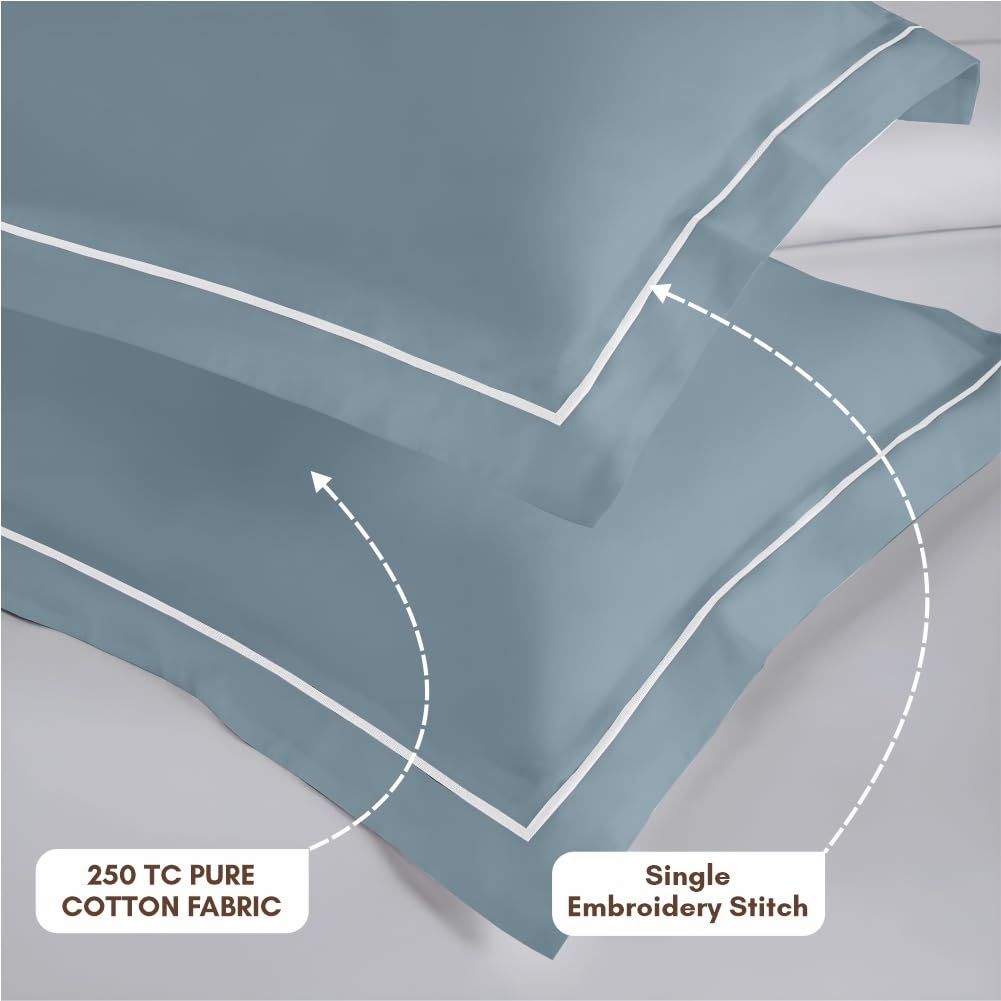 Elegance 250 TC King Bedsheet - Slate Blue
