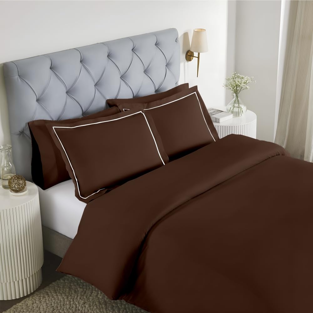 Elegance 250 TC King Bedsheet - Coffee