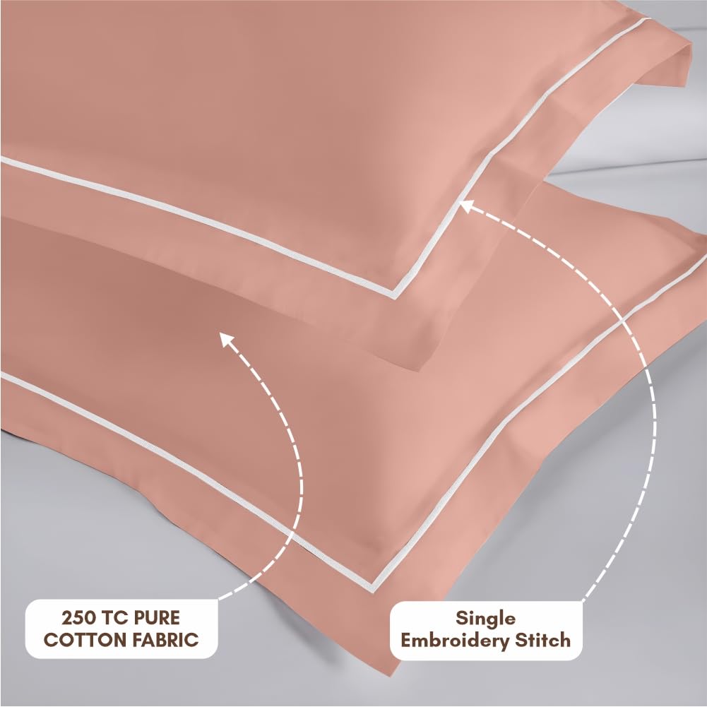 Elegance 250 TC King Bedsheet - Peach
