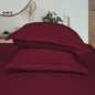 Pure Cotton Pillow Covers with Satin Stripe - Maroon