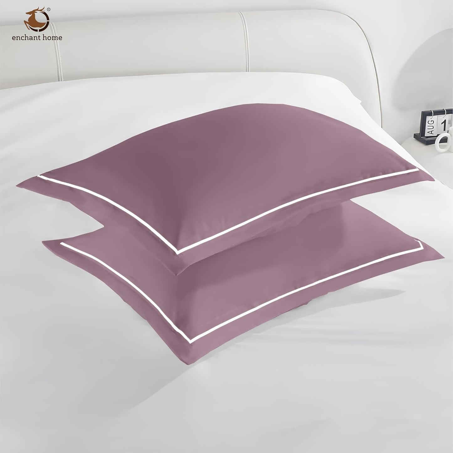 Pure Cotton 300 TC Solid Pillow Cover Set - Cameo Rose