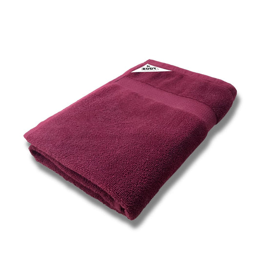 Pure Cotton Terry Bath Towel (29" x 59", Burgundy)