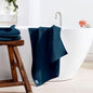 Pure Cotton Waffle Bath Towel - Navy Blue