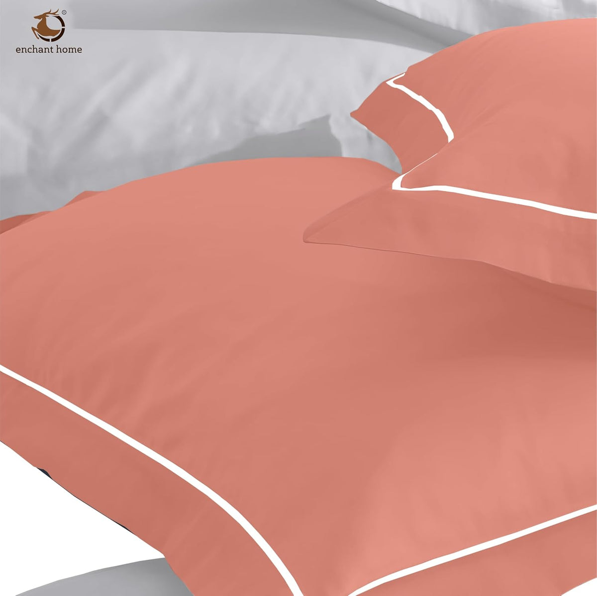 Pure Cotton 300 TC Solid Pillow Cover Set - Blush