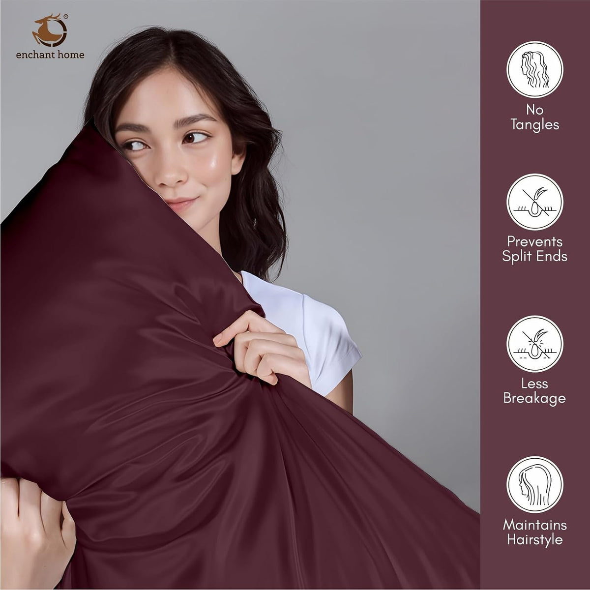 300 TC Art Silk Satin Pillow Cover Set - Velvet