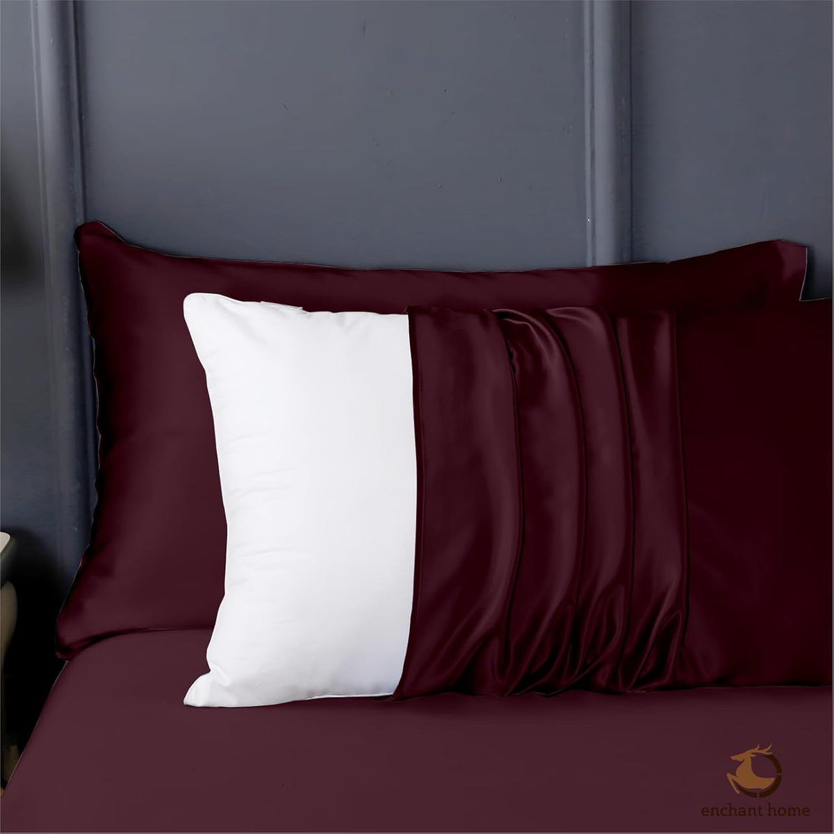300 TC Art Silk Satin Pillow Cover Set - Velvet