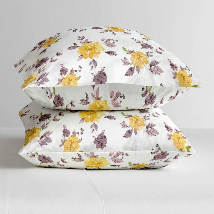 Satin Glory 200 TC Pure Cotton Double Bedsheet - Yellow